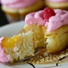 Vanilla Cupcakes with Lemon filling and Raspberry frosting